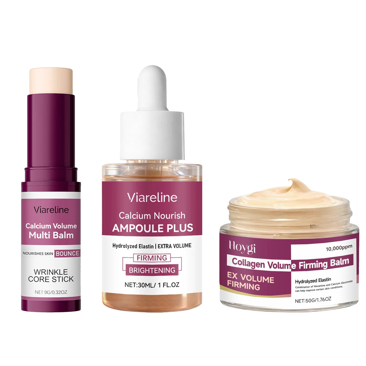 Calcium Volume Skincare Set - Multi Balm, Ampoule, Firming Cream & Eye Cream