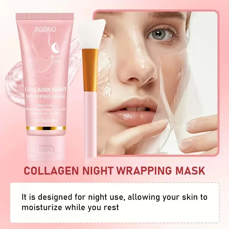 Collagen Intensive Moisturising Overnight Peel-Off Mask 75g with Brush