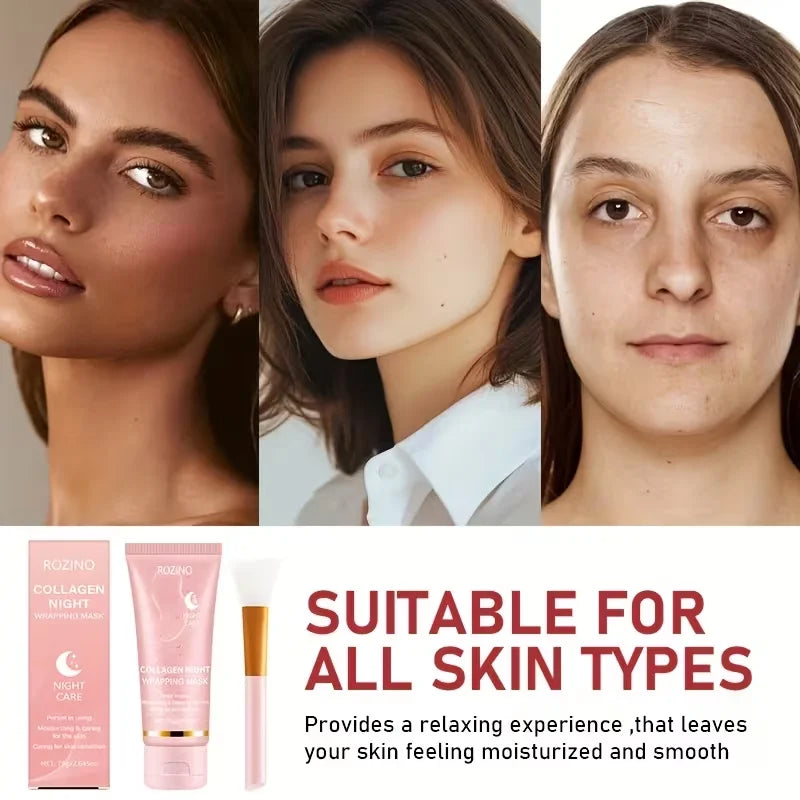 Collagen Intensive Moisturising Overnight Peel-Off Mask 75g with Brush