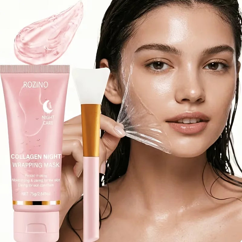 Collagen Intensive Moisturising Overnight Peel-Off Mask 75g with Brush