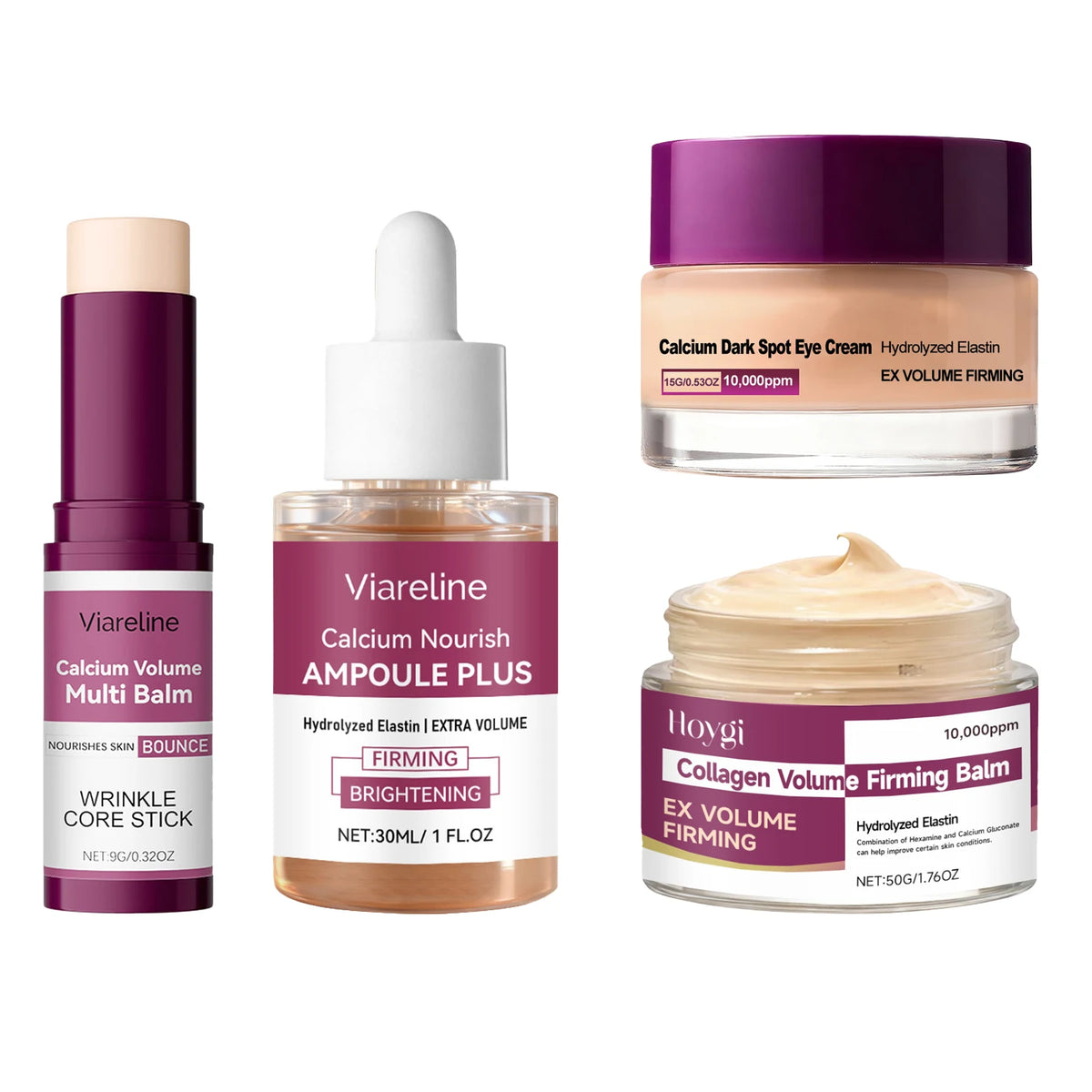 Calcium Volume Skincare Set - Multi Balm, Ampoule, Firming Cream & Eye Cream