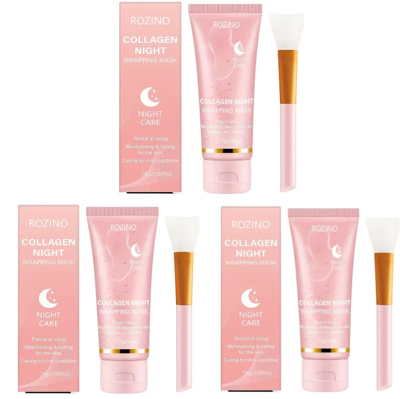 Collagen Intensive Moisturising Overnight Peel-Off Mask 75g with Brush